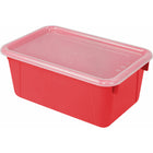 Storex Small Cubby Bin with Cover - Classroom Red-Standard size bin fits into most classroom furniture