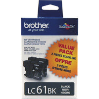 Brother LC61 Innobella Black Ink Cartridges, 2 Pack-Includes 2 cartridges of black printer ink