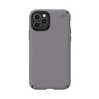 Speck Presidio Pro Case for iPhone 11 Pro - Filigree Grey/Slate Grey-Ridges of IMPACTIUM material on the inside perimeter compress on impact to absorb and disperse shock. Dropped from 10 feet multiple times by independent labs to ensure superior protection.