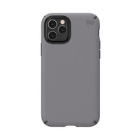 Speck Presidio Pro Case for iPhone 11 Pro - Filigree Grey/Slate Grey-Ridges of IMPACTIUM material on the inside perimeter compress on impact to absorb and disperse shock. Dropped from 10 feet multiple times by independent labs to ensure superior protection.
