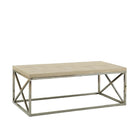Monarch Specialties 3208 Coffee Table - Natural With Chrome Metal-Natural reclaimed wood-look top, this cocktail table gives an exceptional look to any room