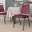 Flash Furniture HERCULES Series Trapezoidal Back Stacking Banquet Chair with Silver Vein Frame - Burgundy Vinyl-Upholstered Seat and Back