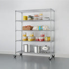 TRINITY 5-Tier Wire Shelving Rack with Wheels, Chrome (TBFC-0904)-Commercial grade wire shelving rack in Chrome finish