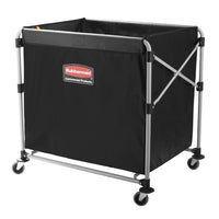 Rubbermaid Collapsible Cart - 8 Bushels - Single Stream - Black-Black/Metal/Vinyl