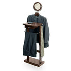 Winsome Valet Stand with Wood Base, Espresso-Features includes coat/shirt hanger, tilt mirror, bar and accessories drawer