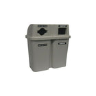 Techstar Plastics Bulls eye Recycling Container Double, 60 Gallons, Grey (565-GREY)-Capacity - 60 US gal./2 x 114L