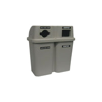 Techstar Plastics Bulls eye Recycling Container Double, 60 Gallons, Grey (565-GREY)-Capacity - 60 US gal./2 x 114L