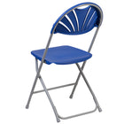 Flash Furniture HERCULES Series Blue Plastic Fan Back Folding Chair-Ventilated Fan Back