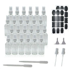 Wamaco 2oz Glass Bottle with White Cap Pump Spray, Clear, 12 Pack-Use for essential oils, sanitizer and cleaning solutions