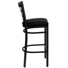 Flash Furniture HERCULES Series Black Window Back Metal Restaurant Barstool - Black Vinyl Seat-Window Back Design