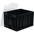Storex Letter/Legal Collapsible Crate, Black-Lid snaps onto crate even when collapsed