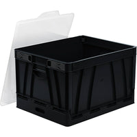 Storex Letter/Legal Collapsible Crate, Black-Lid snaps onto crate even when collapsed