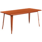 Flash Furniture 31.5" x 63" Rectangular Copper Metal Indoor-Outdoor Table-Metal Cafe Table