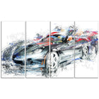 Designart High End Luxury Car, 4 Piece Gallery-Wrapped Canvas, (PT2649-271)-Print