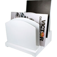 Victor Wood Incline File Desk Organizer, Pure White (W8601)-Dimensions: 9.5" x 9.63" x 8.75"