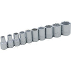 Gray Tools 10 Piece 1/4" Drive, 12 Point SAE Standard, Chrome Socket Set, 3/16"-9/16"-Contains Sizes: 3/16", 7/32", 1/4", 9/32", 5/16", 11/32", 3/8", 7/16", 1/2", 9/16".