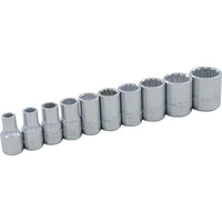 Gray Tools 10 Piece 1/4" Drive, 12 Point SAE Standard, Chrome Socket Set, 3/16"-9/16"-Contains Sizes: 3/16", 7/32", 1/4", 9/32", 5/16", 11/32", 3/8", 7/16", 1/2", 9/16".