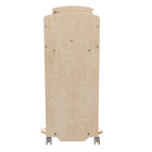 Flash Furniture Bright Beginnings Commercial Grade Double Sided Space Saving Wooden Mobile Storage Cart w/ Casters - Natural-Reachable Height Ideal for Toddler through Early Elementary