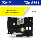 Brother Genuine TZe-S661 Extra Strength Adhesive Tape for P-touch Label Makers - 36 mm wide x 8 m long - Black on Yellow-Perfect for a variety of professional or industrial labelling applications