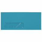 JAM Paper #10 Window Envelopes, 4 1/8 x 9 1/2, Brite Hue Blue Recycled, 50 Pack-Blue Paper Envelopes