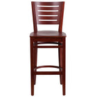 Flash Furniture Darby Series Slat Back Mahogany Wood Restaurant Barstool-Wood Dining Bar Stool