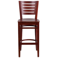 Flash Furniture Darby Series Slat Back Mahogany Wood Restaurant Barstool-Wood Dining Bar Stool