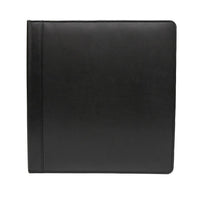 Ashlin Leopoldo Executive Elegant 3 Ring Binder, 3", Black-Individual Card Pockets - 4
