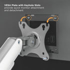 Uplite Single Spring Assisted Monitor Mount Arm for 17" - 32" Monitors-Integrated Cable Management - Keep your power and AV cables clean and organized with detachable cable clips on the arms