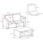 CorLiving 6-Piece Black Conversation Set, Light Grey Cushions (PLF-112-Z1)-Unique Quick Click™ design assembles in minutes