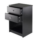 Winsome Ava Accent Table With 2 Drawers, Black-Dimensions: 23.74" H. x 15.75" W. x 12.68" D.