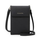 Champs RFID Blocking Smartphone Bag - Black-Material: Faux Leather