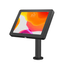 CTA Digital Paragon Curved Neck Enclosure for 10.2" iPad Gen 5 - 7, Air Gen 1 - 3, 9.7", 10.5" and 11" Pro - Black-45-degree curved metal gooseneck
