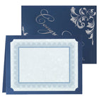 St. James Silver Foil Deco Linen Certificate Holder with Gift Card Holder - Navy Blue - 5 Pack-80 lb navy blue linen cover stock paper