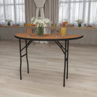 Flash Furniture 48" Half-Round Wood Folding Banquet Table-Black T-Mold Edge Band