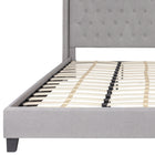 Flash Furniture Riverdale King Size Tufted Upholstered Platform Bed - Light Grey Fabric-Tufted Upholstery
