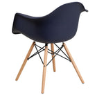Flash Furniture Alonza Series Navy Plastic Chair with Wooden Legs-Polypropylene Molded Structure