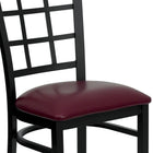 Flash Furniture HERCULES Series Black Window Back Metal Restaurant Chair - Burgundy Vinyl Seat-2.5'' Thick Foam Padded Seat
