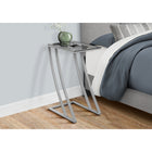 Monarch Specialties 3090 Accent Table - Silver Metal With Tempered Glass-Contemporary design in a sleek silver finish