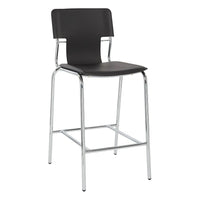 Avenue Six 26" Dorado Vinyl with Chrome Base Counter Stools, Black, 2 Pack-Counter Stool