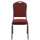 Flash Furniture HERCULES Series Crown Back Stacking Banquet Chair in Burgundy Patterned Fabric - Silver Vein Frame-Multipurpose Banquet Chair