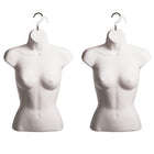 Eddie's Female Hanging Shirt Forms - PVC - White - 2 Pack (155729-2)-Female Hanging Shirt Forms