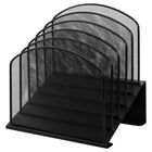 Staples Metal Mesh Letter and File Holder - 5-Compartment - Black-Neatly organizes documents in 5 wide slots