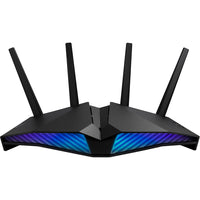 ASUS RT-AX82U AX5400 Dual-band WiFi 6 Gaming Router with 1.5 GHz tri-core processor and 512MB RAM-4 x 10/100/1000 Mb/s Gigabit Ethernet (RJ45) (Console), 1 x 10/100/1000 Mb/s Gigabit Ethernet (RJ45) (Uplink)
