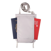 Austin House Neck Pouch with RFID Protection - Beige-RFID protection pouch