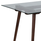 Flash Furniture Meriden 31.5" x 55" Rectangular Solid Wood Table with Clear Glass Top - Walnut-Top Size: 31.5''W x 55''L