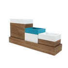 Truu Design Wood Desk Storage Set, 36 x 4 x 9.5 inches, Blue, White, Wood-Dimension: entire storage set measures 36" in length, 9.5" in height, and 4" in width