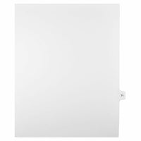 Mark Maker Legal Exhibit Index Tab White Single Tabs, 1/15th Cut, Letter Size, No Holes, Number 71, 25 Pack-White Single Tabs, 1/15th Cut