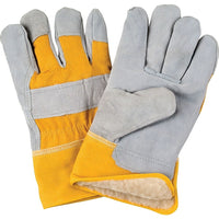 Zenith Safety Fitters Gloves, 2X-Large, Split Cowhide Palm, Boa Inner Lining - 12 Pack-Cuff Material: Rubberized