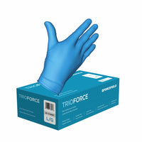 Forcefield Trioforce Nitrile Powder-Free Gloves - Blue - Large - 1000 Pack-Medical grade