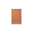 Enclosed Bulletin Board, Cork, 24" x 36", Natural/AM Frame-Enclosed bulletin board lets you clearly display information tacked to the natural cork and protect it with a polystyrene cover on the locking swing door